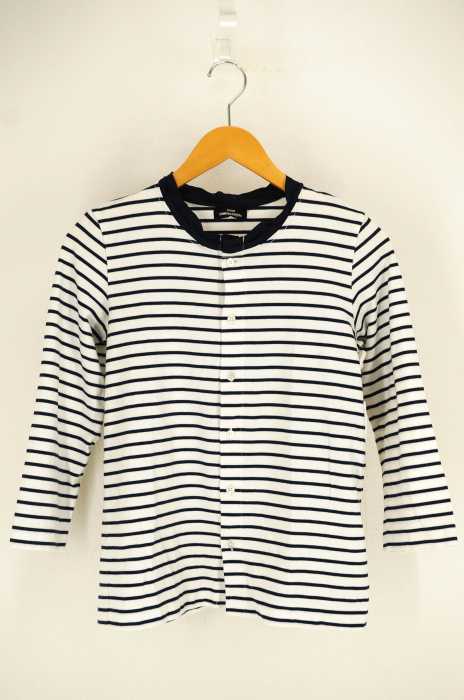 tricot COMME des GARCONS (トリココムデギャルソン) ボーダースタンドカラーシャツ レディース トップス