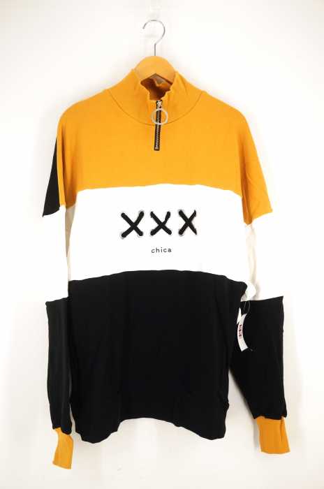 chica（チカ） FrontZIp TricoSweat フロントジップトリコスウェット ハーフジップスウェット レディース トップス