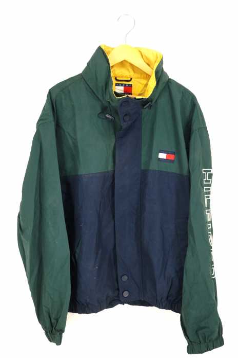 TOMMY HILFIGER （トミーヒルフィガー） 90年代 2トーンカラーハイネック刺繍ブルゾン メンズ アウター