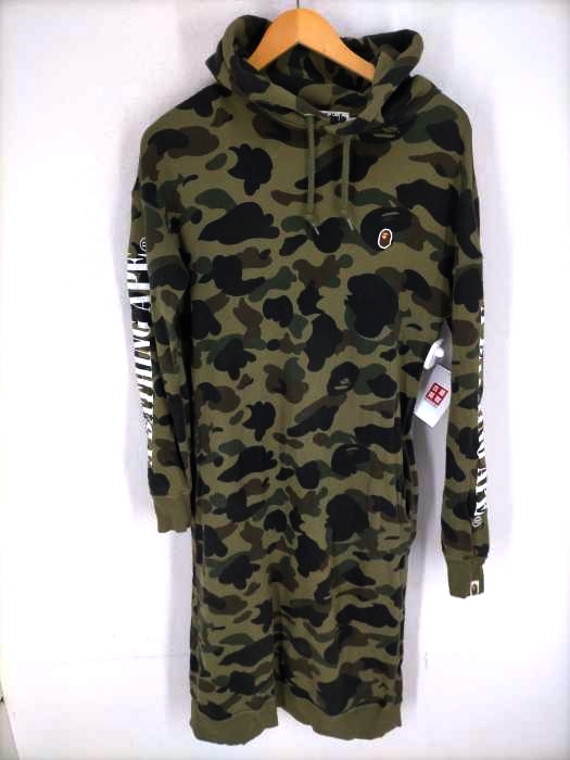 A BATHING APE（アベイシングエイプ） Camouflage-print Cotton-jersey Hoody Dress レディース トップス
