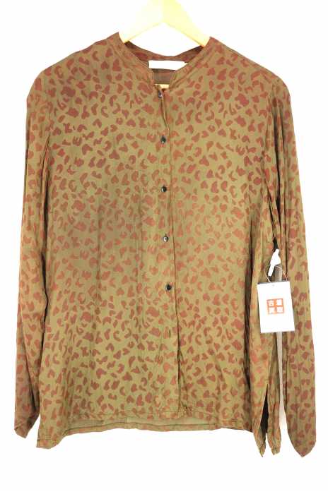 Rabens Saloner（レーベンサローネ） 総柄バンドカラーシャツ レディース トップス