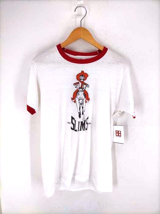 USED古着（ユーズドフルギ） 80～90S コットンポリ 両面プリント リンガーTシャツ メンズ トップス