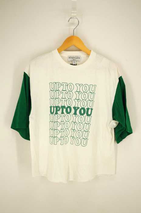 Americana(アメリカーナ) UPTOYOUロゴ 切り返しTシャツ レディース トップス