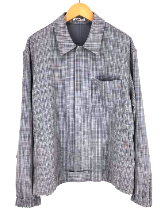 AURALEE（オーラリー） HARD TWIST WOOL DOUBLE FACE CHECK BLOUSON GRAY CHECK メンズ アウター