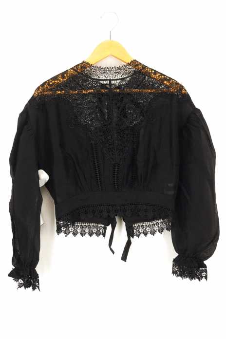 AHCAHCUM.muchacha（アチャチュムムチャチャ） シルク混レース切替ブラウス レディース トップス
