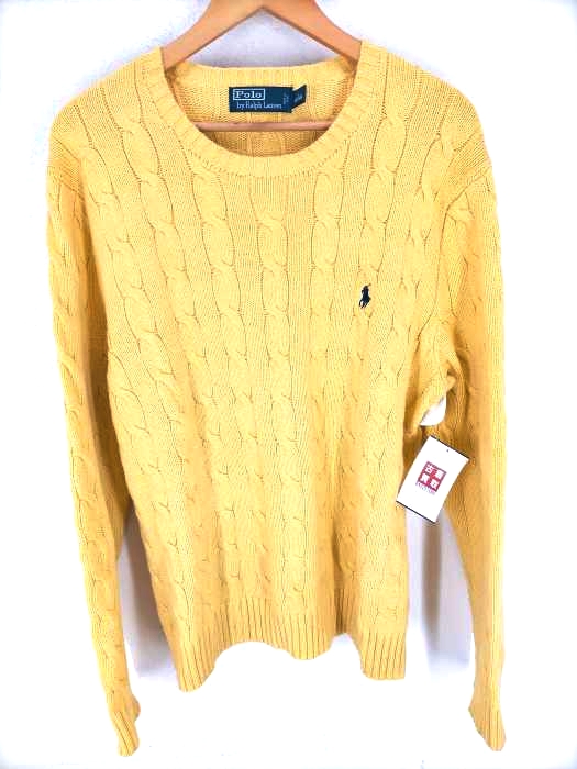 Polo by RALPH LAUREN（ポロバイラルフローレン） ポニー刺繍 ケーブル編み コットンセーター メンズ トップス