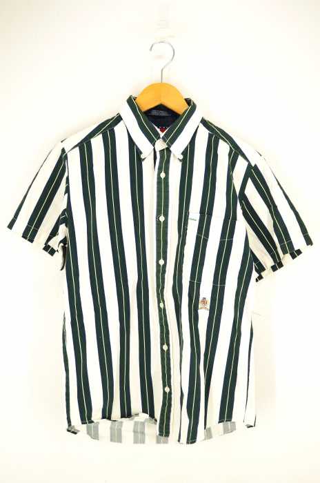 TOMMY HILFIGER （トミーヒルフィガー） 90s ストライプ柄半袖BDシャツ メンズ トップス