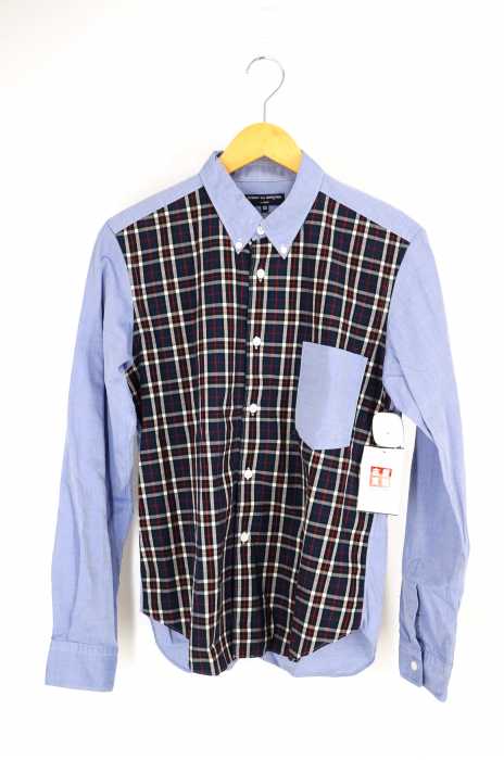 COMME des GARCONS HOMME （コムデギャルソンオム） AD2008 チェック切替長袖シャツ メンズ トップス