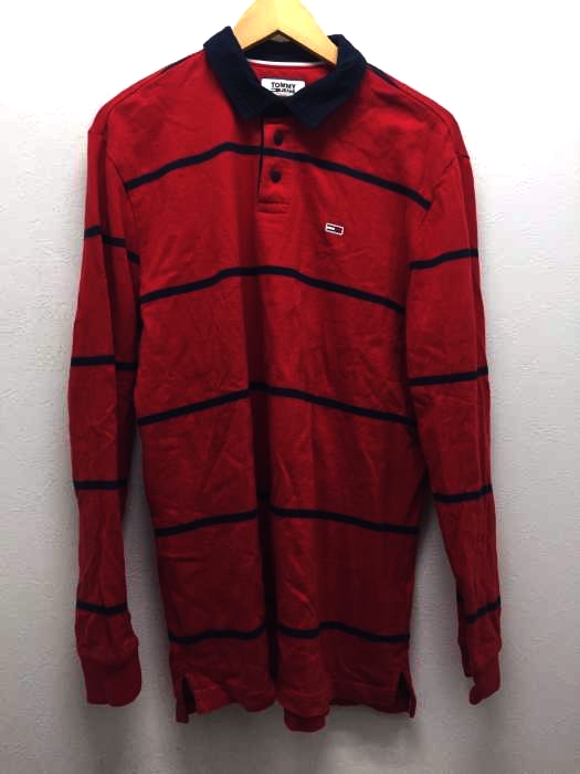 tommy jeans(トミージーンズ) ボーダー長袖ポロシャツ メンズ トップス