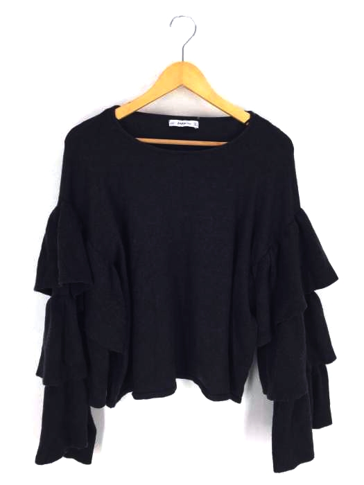ZARA KNIT（ザラニット） 袖フリル ニットソー レディース トップス
