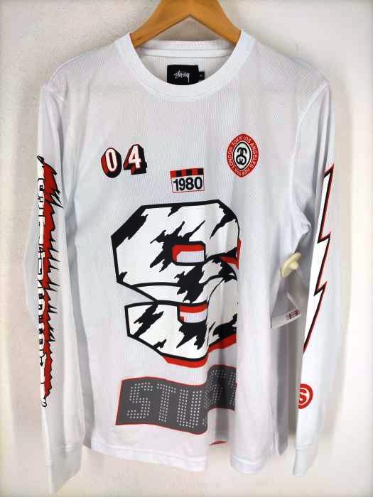 Stussy(ステューシー) メッシュ袖プリントベースボールシャツ レディース トップス