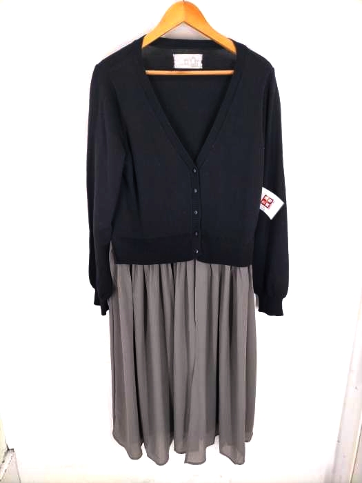 nOrLABEL（ノアールレーベル） ニット×シフォンドッキングカーディガン レディース ワンピース