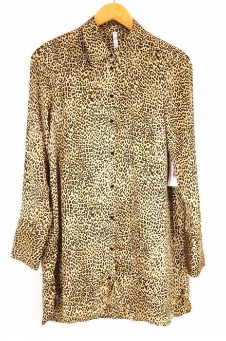 ZARA TRF (ザラティーアールエフ) レオパード柄 ロングシャツ レディース トップス