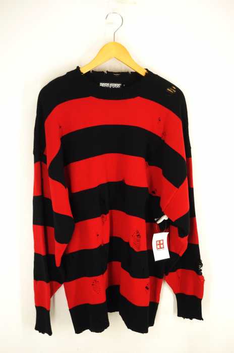FINDERS KEEPERS(ファイダーズキーパーズ) ダメージ加工 BORDER KNIT メンズ トップス