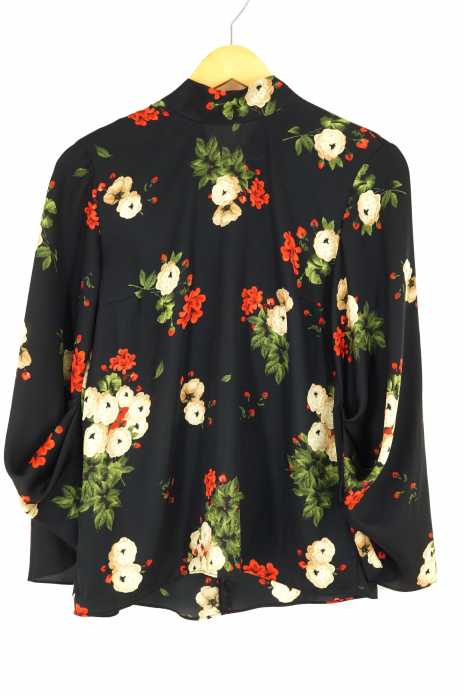 ZARA WOMAN (ザラ ウーマン) 花柄リボンシャツ レディース トップス