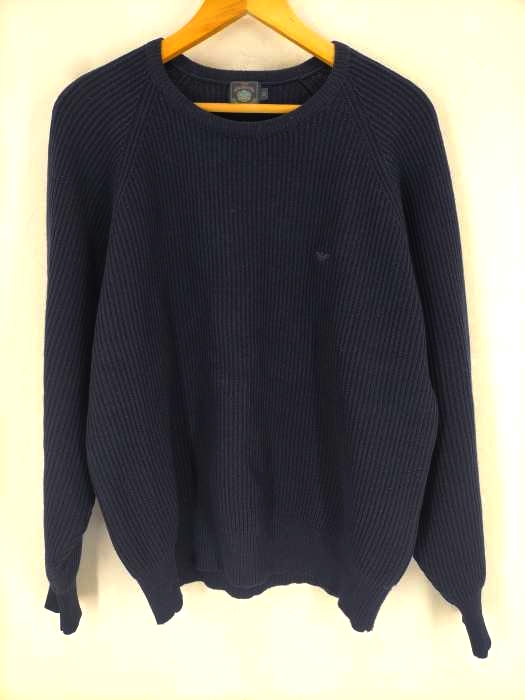EMPORIO ARMANI（エンポリオアルマーニ） ワンポイントロゴ畦編みニット メンズ トップス