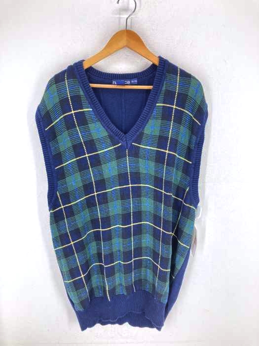 NAUTICA（ノーティカ） 90S チェック柄 コットンVネックニットベスト メンズ トップス