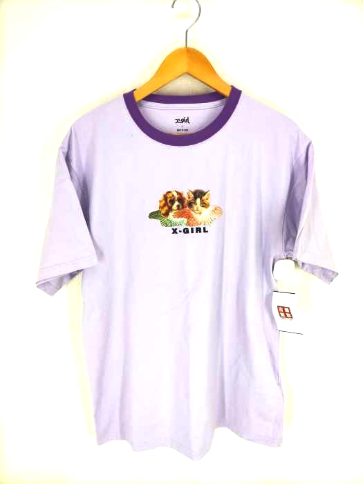 X-girl(エックスガール) 21AW DOG & CAT ANGEL S/S TEE レディース トップス