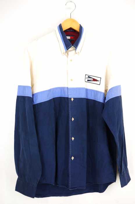 TOMMY HILFIGER (トミーヒルフィガー) 胸ロゴワッペン付き 長袖シャツ メンズ トップス