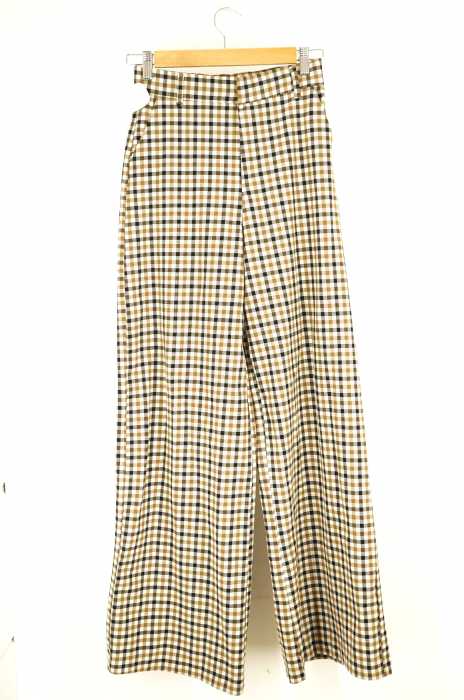 ZARA(ザラ) ギンガムチェック ワイドスラックス レディース パンツ