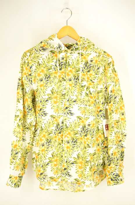 BEAMS  （ビームス） リネンボタニカル柄フーディシャツ メンズ トップス