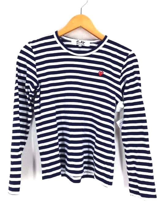 PLAY COMME des GARCONS(プレイコムデギャルソン) 綿天竺ボーダー 長袖T-シャツ レディース トップス