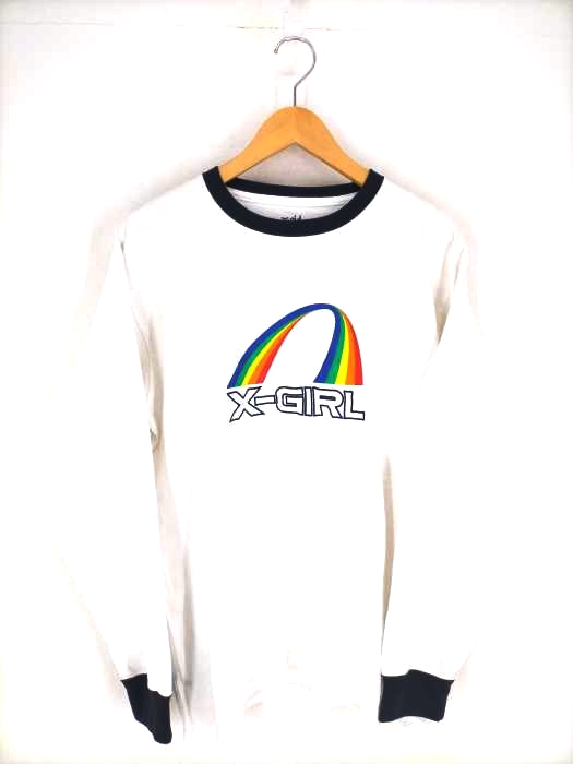 X-girl（エックスガール） RAINBOW RINGER L/S TEE レディース トップス