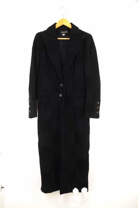 Ann DEMEULEMEESTER(アンドゥムルメステール) 異素材切替 チェック柄 ロングチェスターコート レディース アウター