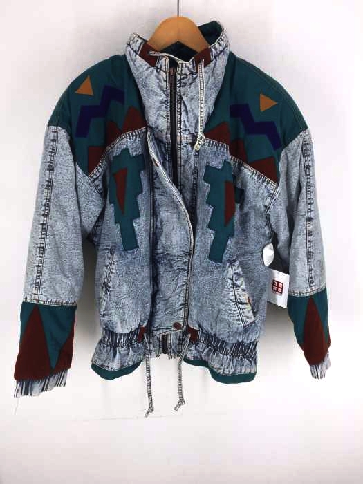 USED古着（ユーズドフルギ） 総柄ジップデニムブルゾン レディース アウター