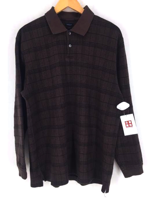 VANHEUSEN(ヴァンヒューゼン) チェック長袖ニットポロシャツ メンズ トップス