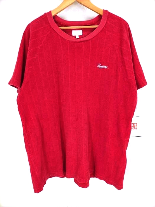Supreme（シュプリーム） Striped Terry Raglan Top パイル地ロゴフットボールTシャツ メンズ トップス