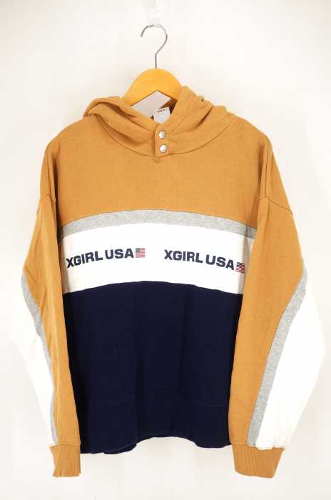 X-girl （エックスガール） TRI-COLOR SWEAT HOODIE レディース