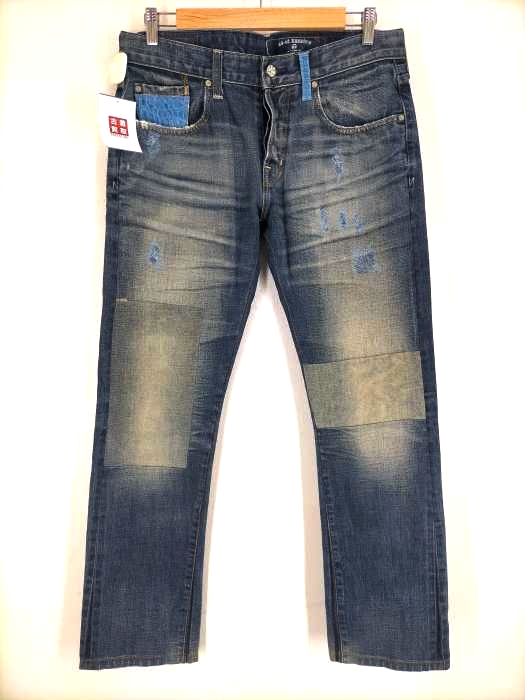 AG JEANS（エージージーンズ） クロコ型押しレザー リペアスリムデニム メンズ パンツ