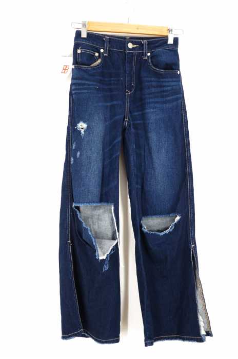 EMODA （エモダ） SIDE SLIT CUT O F F WIDE DENIM レディース パンツ