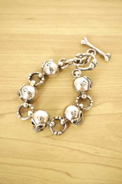 USED古着（ユーズドフルギ） シルバースカルブレスレッド メンズ アクセサリー