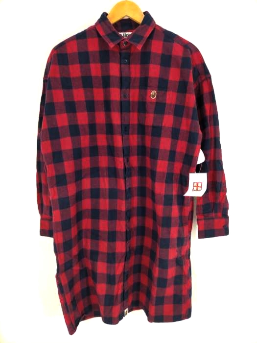 A BATHING APE(アベイシングエイプ) ネルチェックシャツワンピ レディース ワンピース