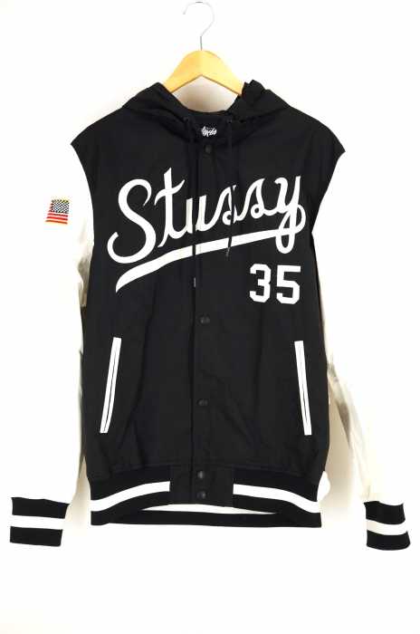 STUSSY （ステューシー） Squad Varsity III Jacket 35周年 フーデットナイロンスタジャン スタジャン メンズ アウター