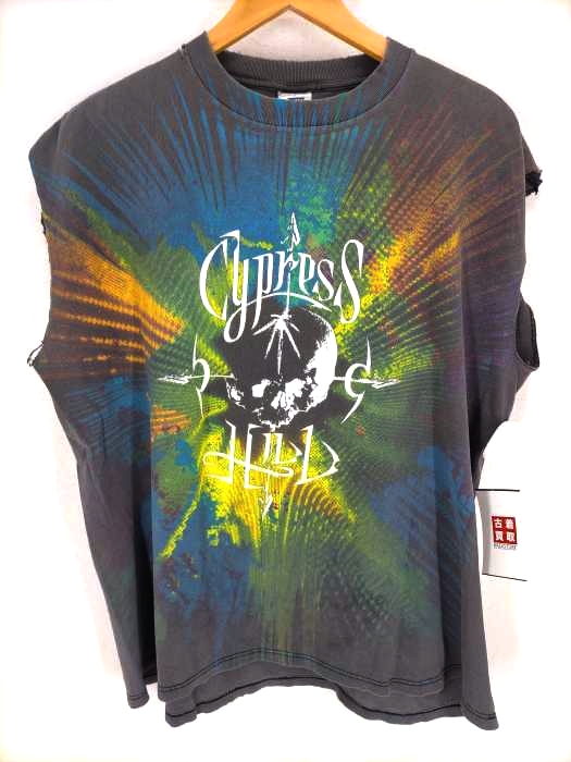 USED古着（ユーズドフルギ） 袖カットオフ加工 cypress hill Tシャツ メンズ トップス