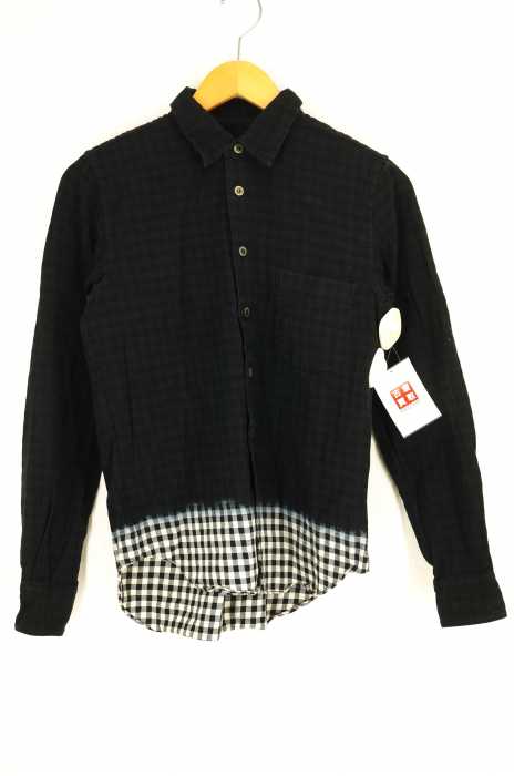 BLACK COMME des GARCONS （ブラックコムデギャルソン） AD2009 後染めギンガムチェックシャツ メンズ トップス