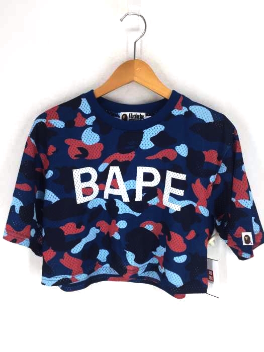 A BATHING APE（アベイシングエイプ） カモ柄メッシュフットボールトップス レディース トップス