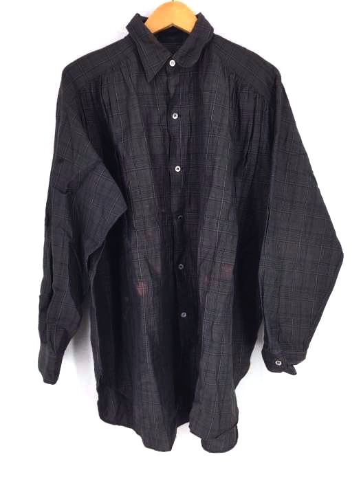 L.Q. Ys for men（エルキューワイズフォーメン） リネン混チェック柄シャツ レディース トップス