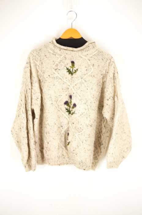 USED古着  （ユーズドフルギ） 刺繍ニットプルオーバー レディース トップス