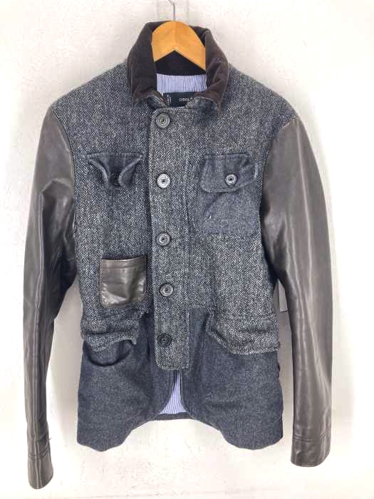 DSQUARED2(ディースクエアード) レザー切替 ウールジャケット メンズ アウター