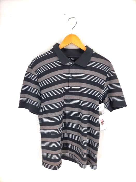 A.P.C.（アーペーセー） ボーダー半袖ポロシャツ メンズ トップス