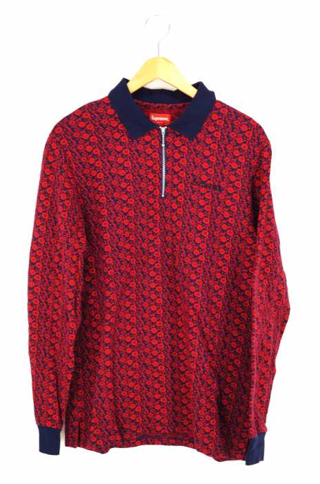 Supreme （シュプリーム） 18AW WEEK19 Floral Jacquard Zip L/S Polo メンズ トップス