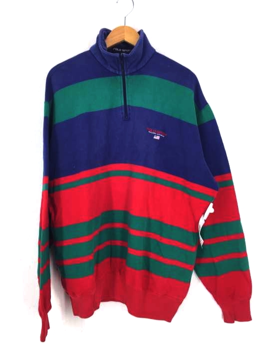 RALPH LAUREN POLO SPORT（ポロスポーツラルフローレン） マルチカラーボーダーハーフジップスウェット メンズ トップス