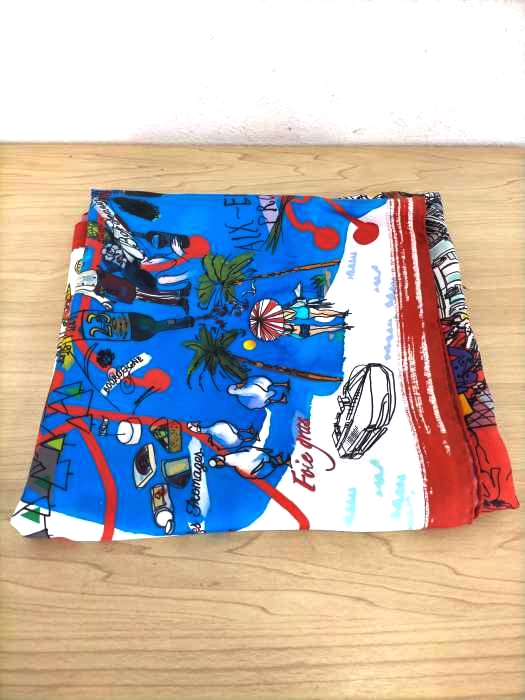 Faliero Sarti（ファリエロサルティ） Paris グラフィックシルクスカーフ レディース ファッション雑貨