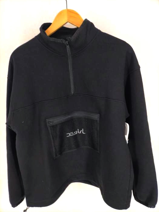 X-girl(エックスガール) MESH POCKET HALF ZIP SWEAT レディース トップス