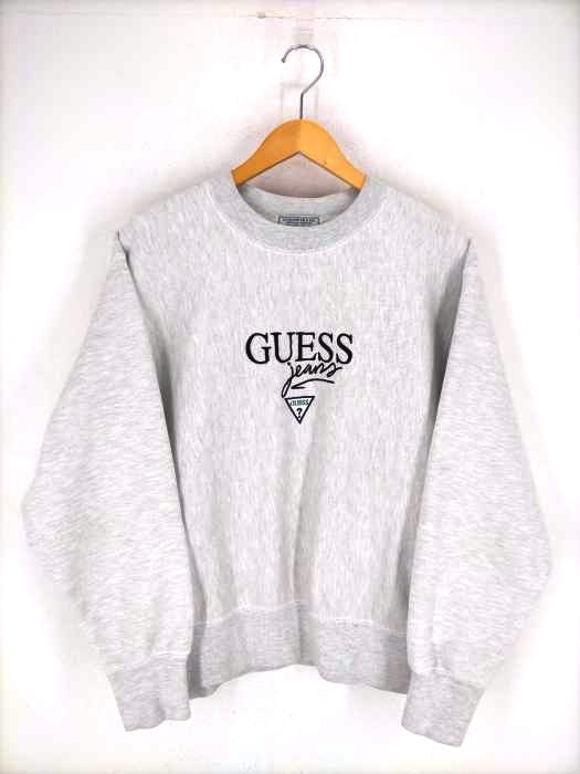 GUESS JEANS(ゲスジーンズ) ロゴ刺繍クルーネックスウェット メンズ トップス