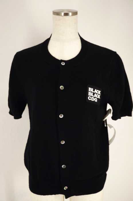 BLACK COMME des GARCONS （ブラックコムデギャルソン） AD2011 ワッペン　半袖ニットカーディガン レディース トップス
